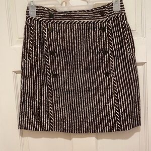 🌷Tory Burch Black and White Ribbed Mini Skirt with pockets